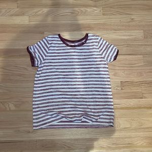 Gap magenta stripe shirt with velvet accents